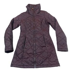 The North Face Tatiana' Insulated Quilted Puffer Jacket XS Maroon Plum Mid Thigh